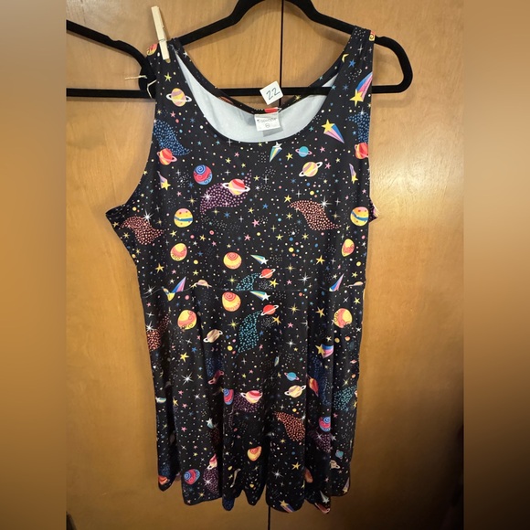 Galaxy Print Black Dress - Picture 3 of 6
